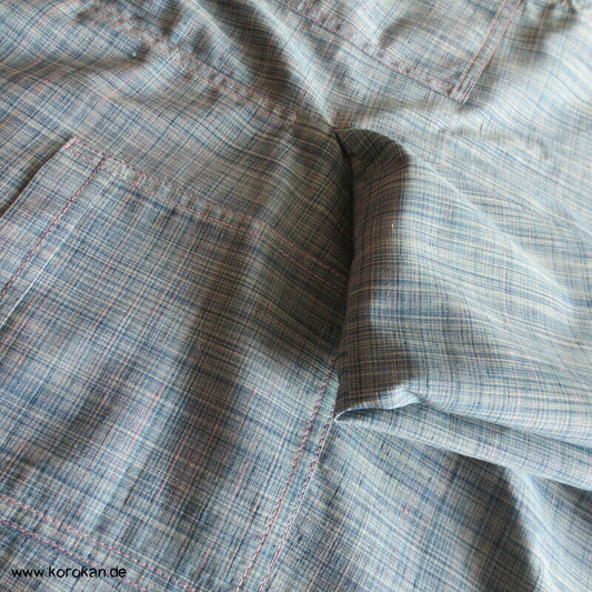 Overall aus feinkarierter Tsumugi Seide, Araihari Kimono