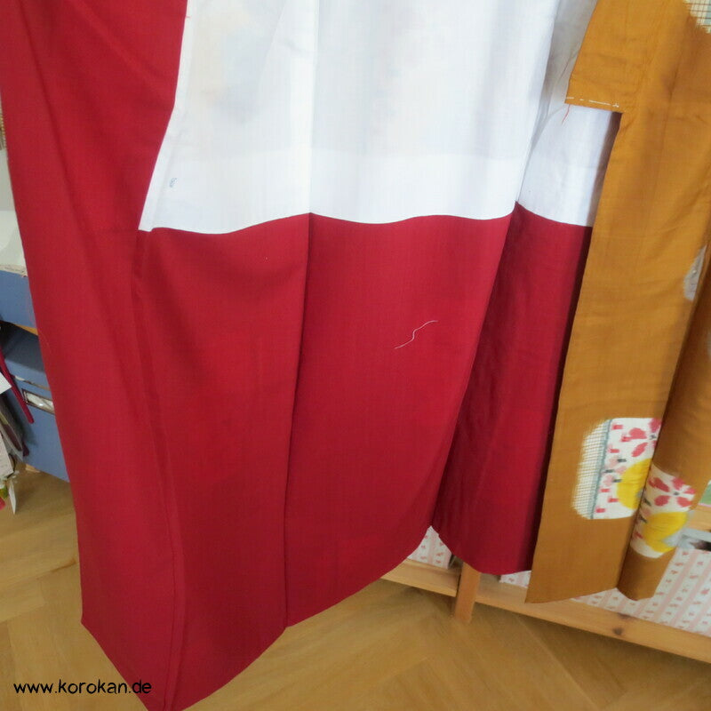 Japan Art Deco abstrakte Muster auf curry Meisen Seiden Kimono