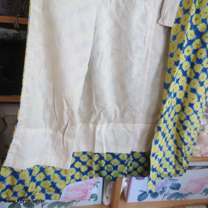 antiker Shibori Punkte Seide Juban Kimono - nur Material