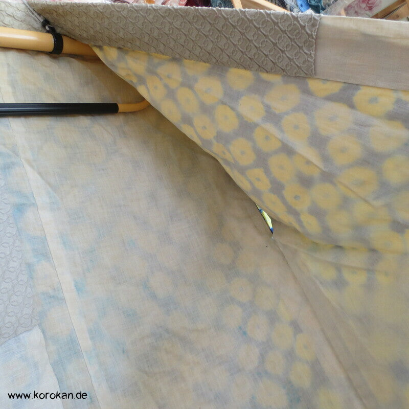 antiker Shibori Punkte Seide Juban Kimono - nur Material