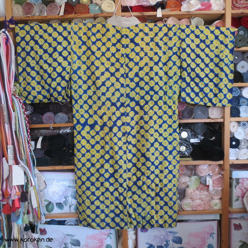 antiker Shibori Punkte Seide Juban Kimono - nur Material