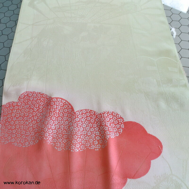 Fächer Rinzu Damast Seide, Stickerei, Furisode Stoffstücke