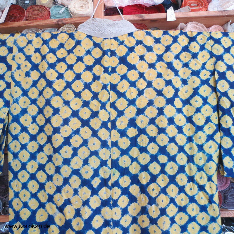 antiker Shibori Punkte Seide Juban Kimono - nur Material