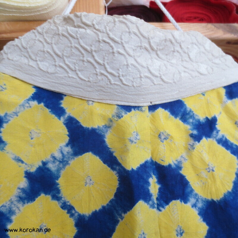 antiker Shibori Punkte Seide Juban Kimono - nur Material