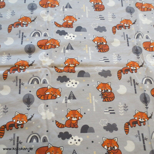 Baumwolljersey roter Panda