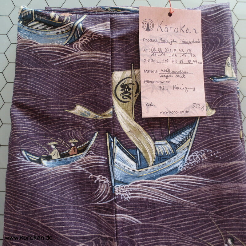 Transportboote auf Wellen Wollmuslin Juban