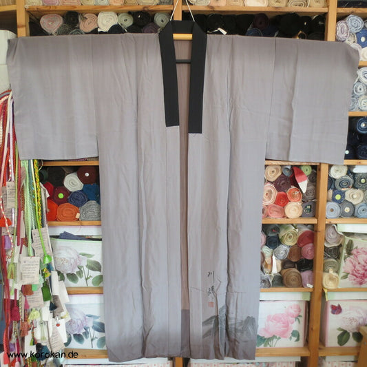 handgemalte Spatzen im Bambus Juban feine Seide