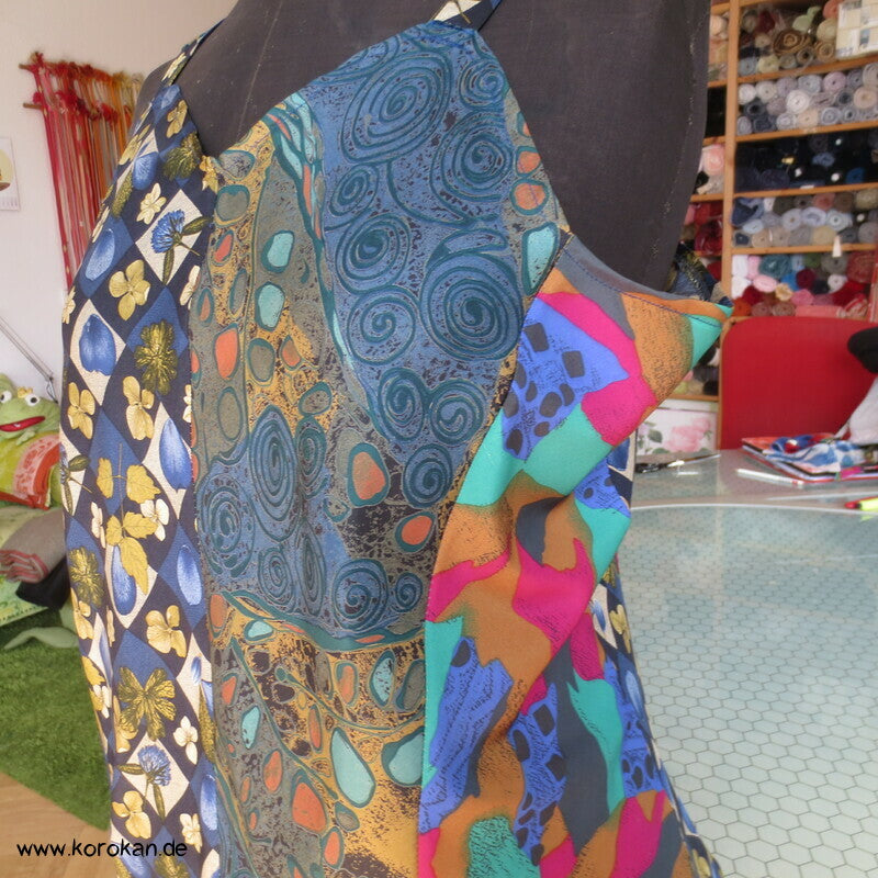 Upcycling Seiden Krawatten Top bunt