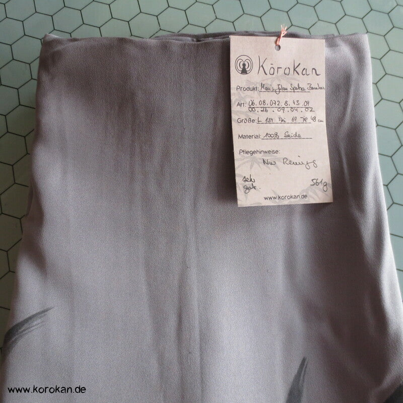 handgemalte Spatzen im Bambus Juban feine Seide