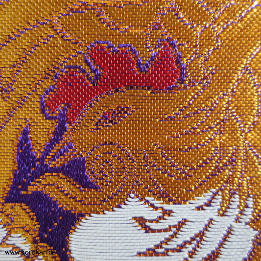Phönix Roundels auf Wisteria Grund Seidenbrokat