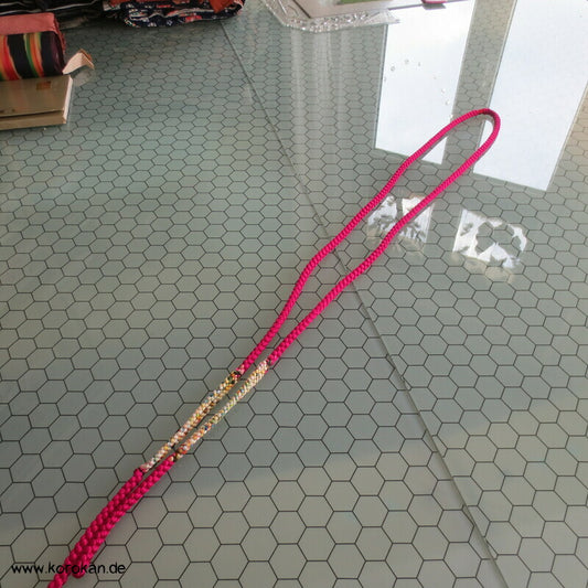 pink mit bunten Teilungen, Obijime - ohne Troddeln