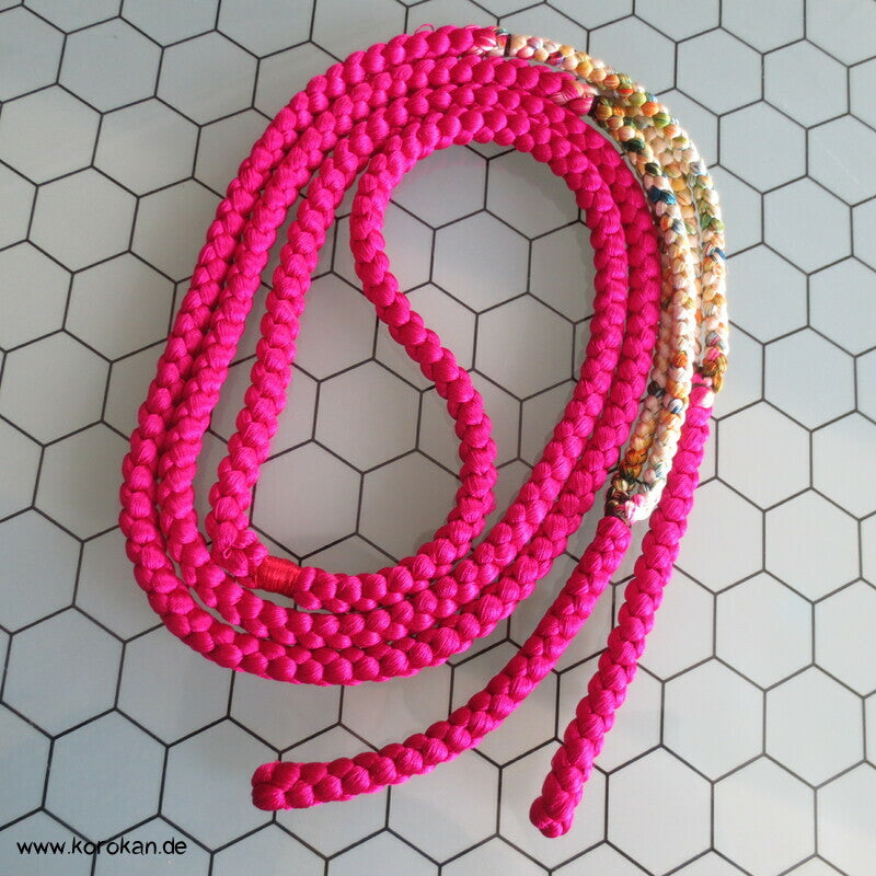 pink mit bunten Teilungen, Obijime - ohne Troddeln