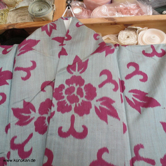 Päonien Karakusa Arabesken Meisen Seiden Kimono