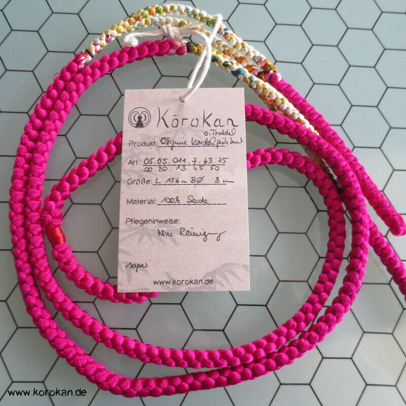 pink mit bunten Teilungen, Obijime - ohne Troddeln
