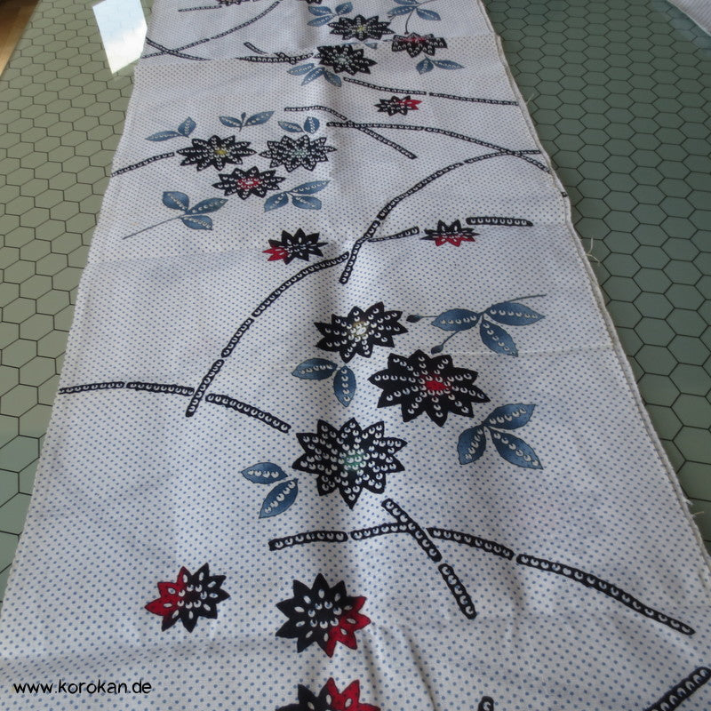 Kiku, Gräser, Kanoko Dots Yukata Kimono Baumwolle