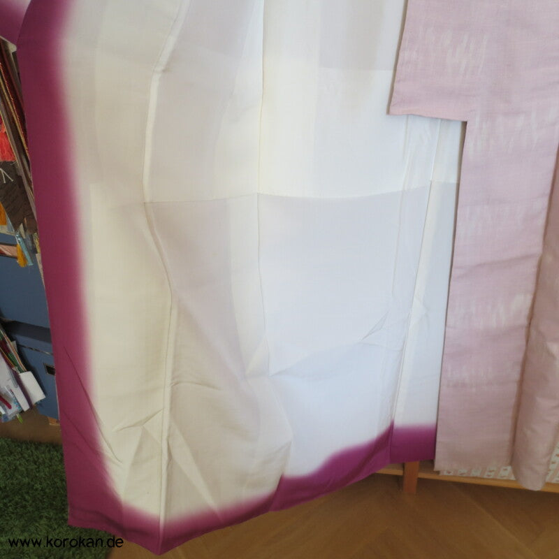 japanischer zartrosa Sakura Kasuri Nebel Tsumugi Seiden Kimono