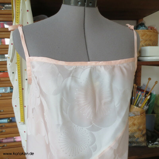 Sakura Bias Cut Juban Kimono Seide Zero Waste Unterkleid