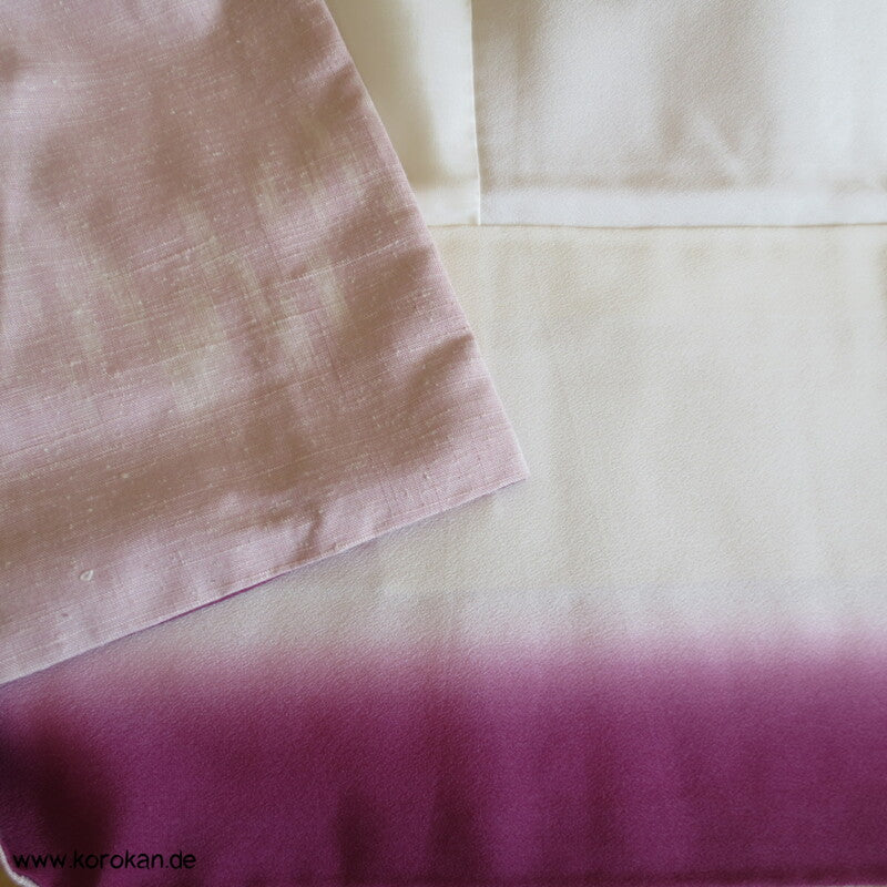 japanischer zartrosa Sakura Kasuri Nebel Tsumugi Seiden Kimono