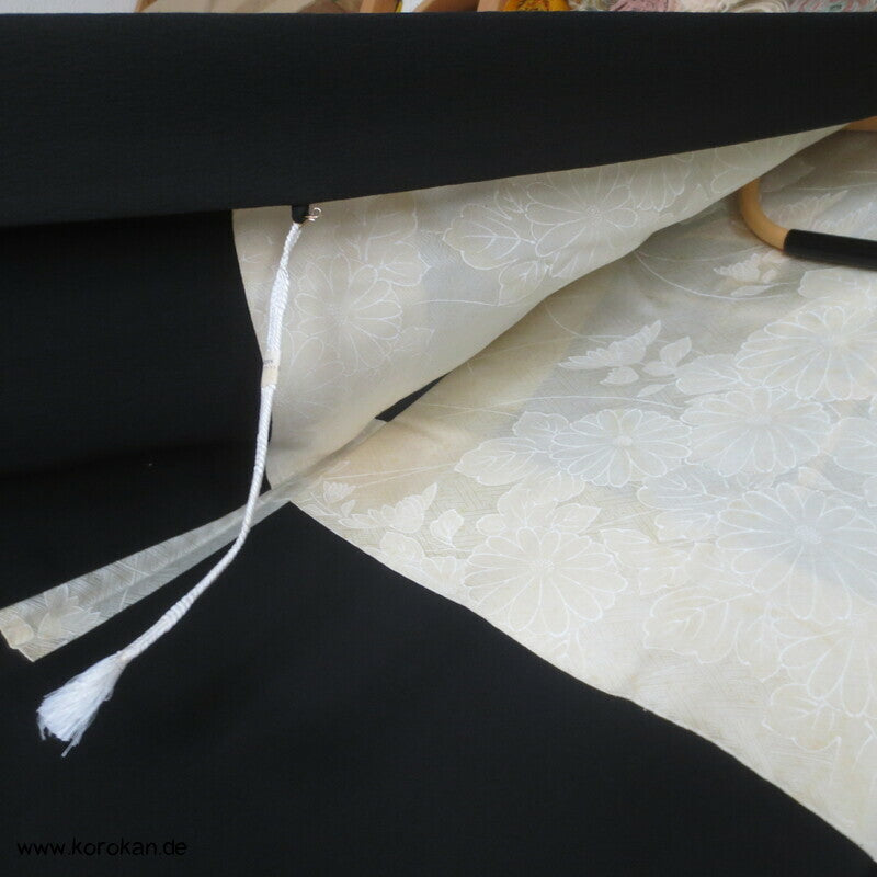 Bambus am Gitter, teilbestickt Haori, mit Himo