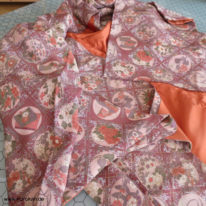 festlicher diagonales Gittermuster Komon Kimono