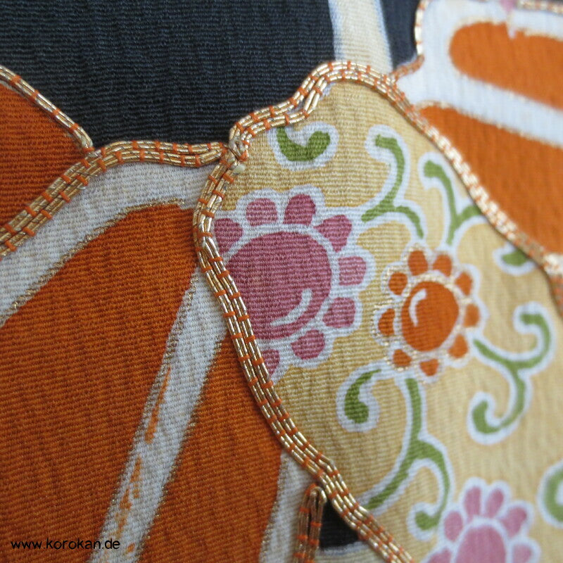Bambus am Gitter, teilbestickt Haori, mit Himo
