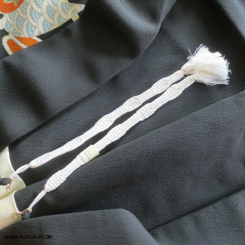 Bambus am Gitter, teilbestickt Haori, mit Himo