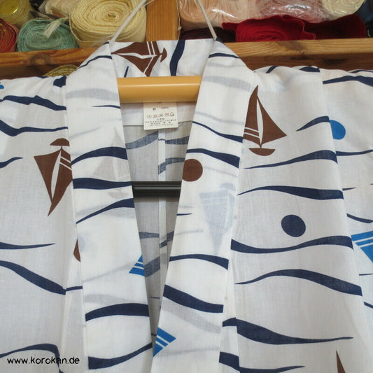 Yukata Kimono für Kinder, Segelboote und Wellen