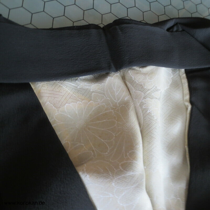 Bambus am Gitter, teilbestickt Haori, mit Himo