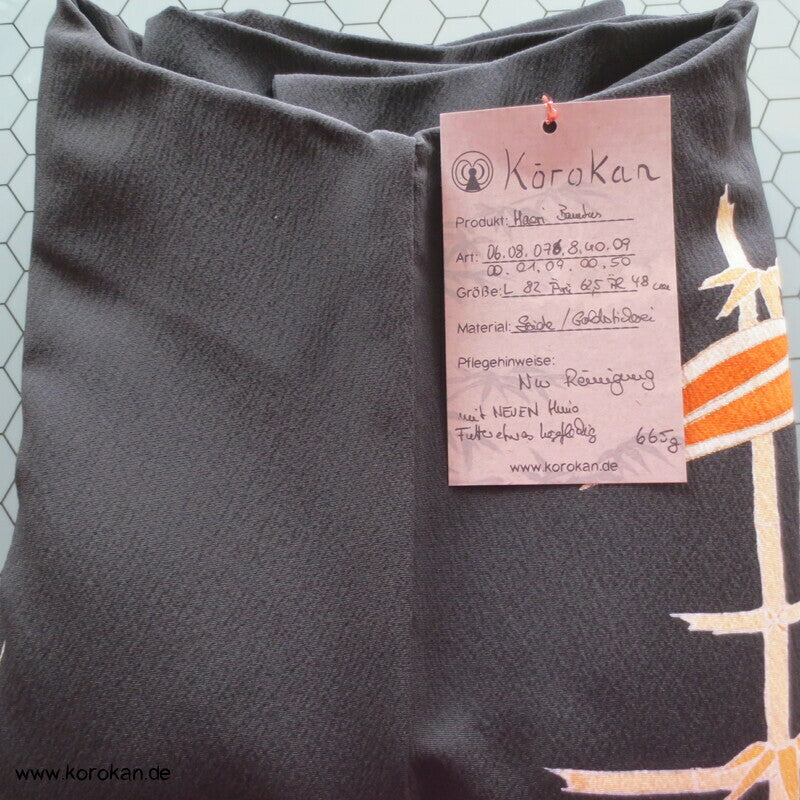 Bambus am Gitter, teilbestickt Haori, mit Himo