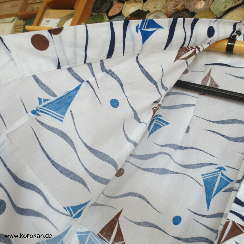 Yukata Kimono für Kinder, Segelboote und Wellen