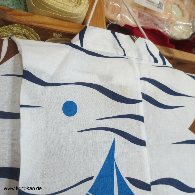 Yukata Kimono für Kinder, Segelboote und Wellen