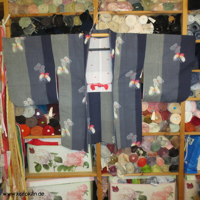 Schmetterling Kasuri Woll Haori Kimono Jacke