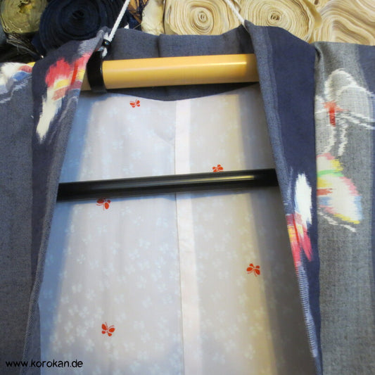 Schmetterling Kasuri Woll Haori Kimono Jacke