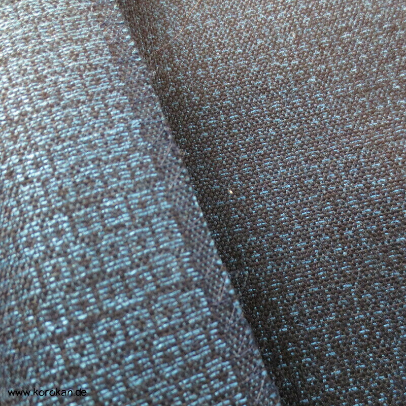 blau schwarzer Kikko Wolle / Seide Männer Kimono Ensemble Tanmono