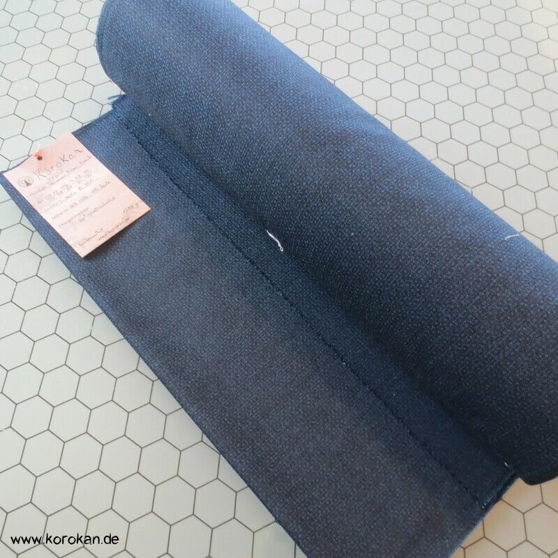blau schwarzer Kikko Wolle / Seide Männer Kimono Ensemble Tanmono