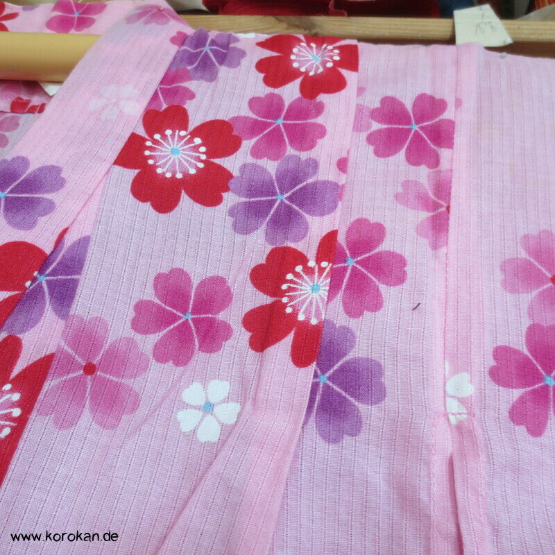 Yukata Kimono für Mädchen, Sakura Blüten auf rosa