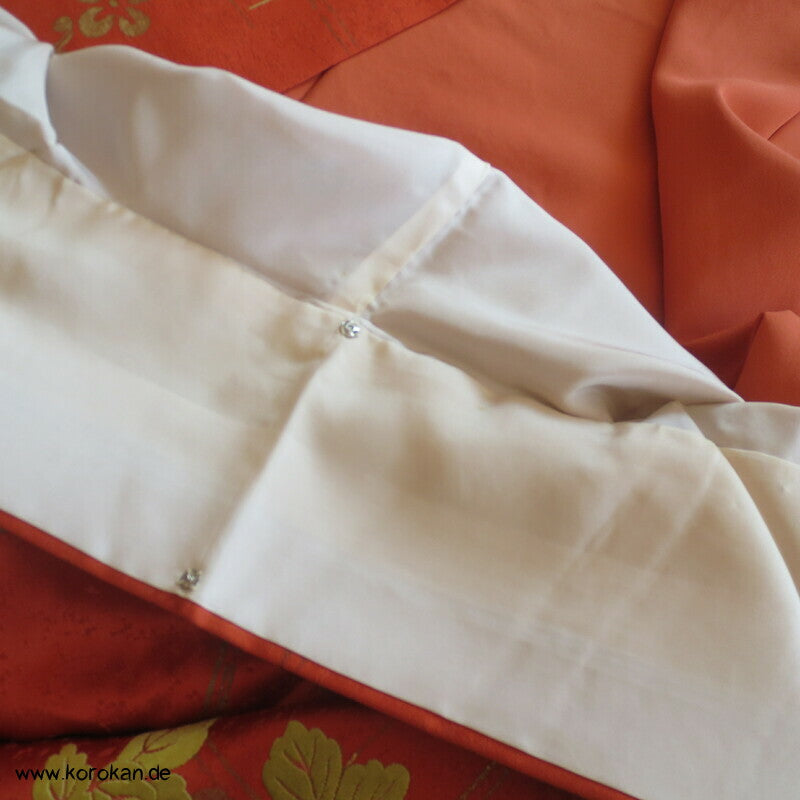 gekürzter Homongi Kimono Goldgitter Stickerei, Morgenmantel