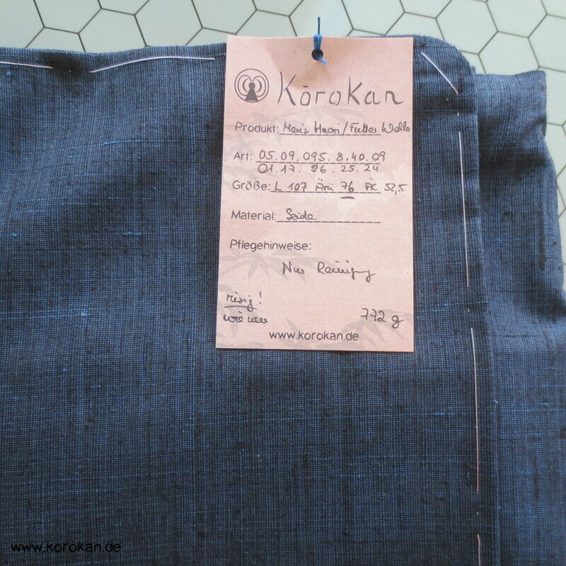 Tsumugi Seiden Haori Jacke, Shibori Wellenkamm Futter