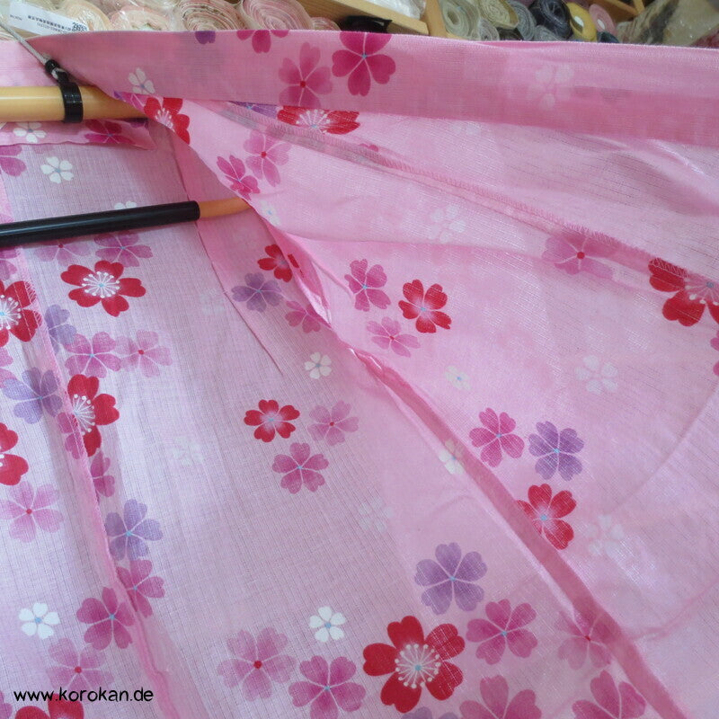 Yukata Kimono für Mädchen, Sakura Blüten auf rosa