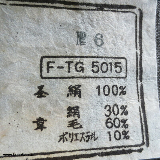 blau melierte Wolle / Seide grober Tsumugi Männer Kimono Tanmono