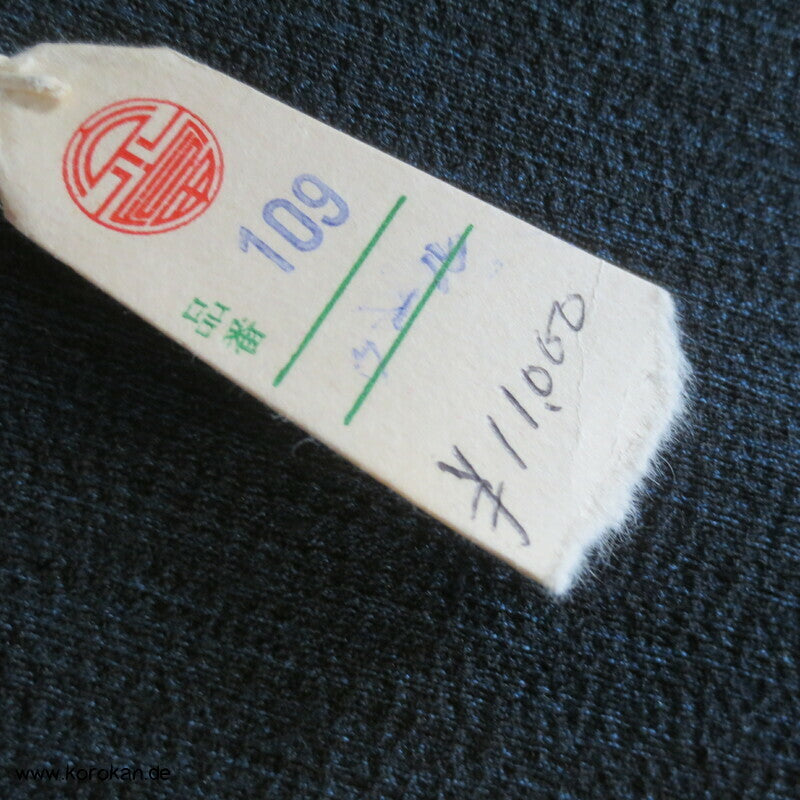 blau melierte Wolle / Seide grober Tsumugi Männer Kimono Tanmono