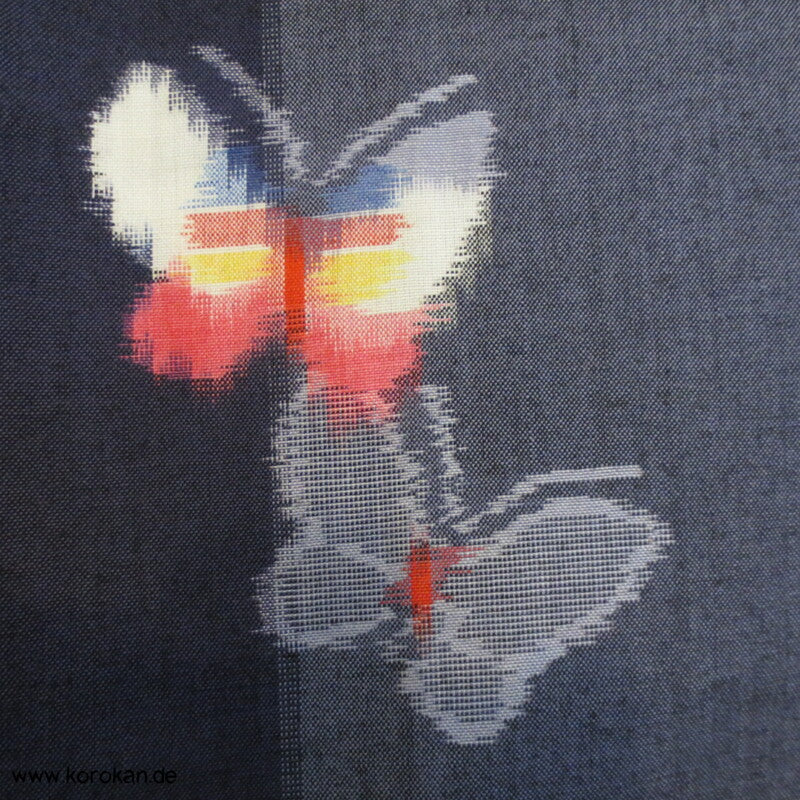 Schmetterling Kasuri Woll Haori Kimono Jacke