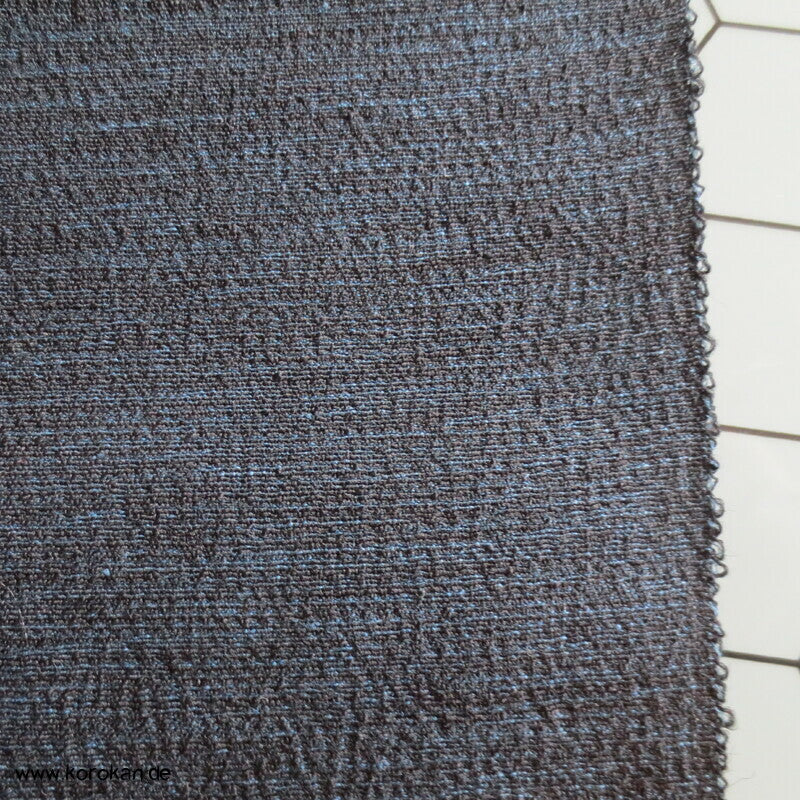 blau melierte Wolle / Seide grober Tsumugi Männer Kimono Tanmono