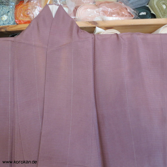 antiker Hitoe - Kimono aus weichem Rho mit feinen Silberstreifen