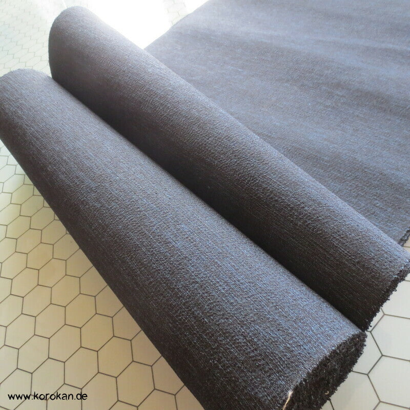 blau melierte Wolle / Seide grober Tsumugi Männer Kimono Tanmono