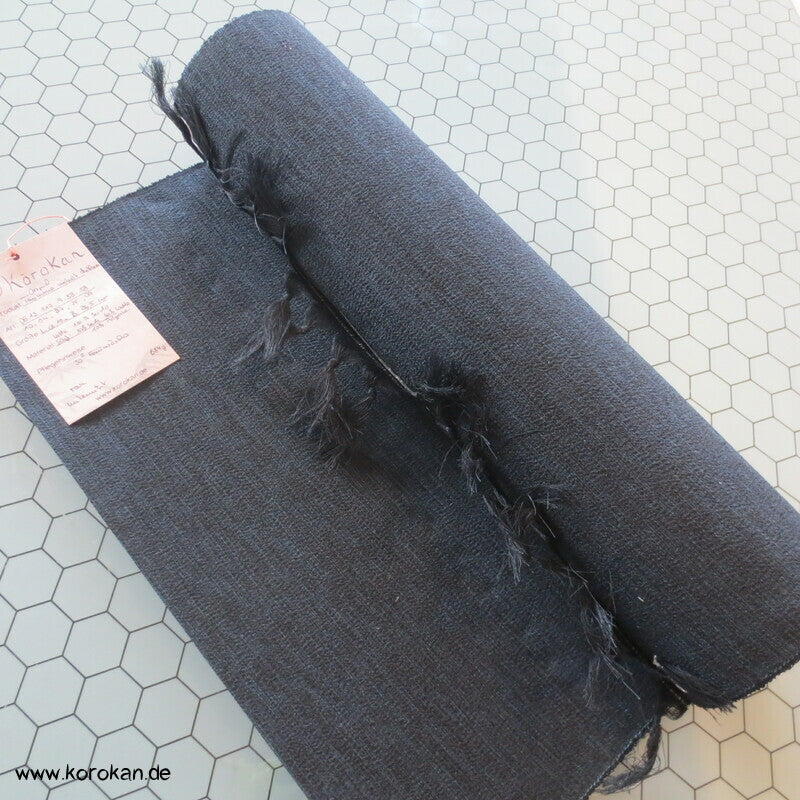 blau melierte Wolle / Seide grober Tsumugi Männer Kimono Tanmono