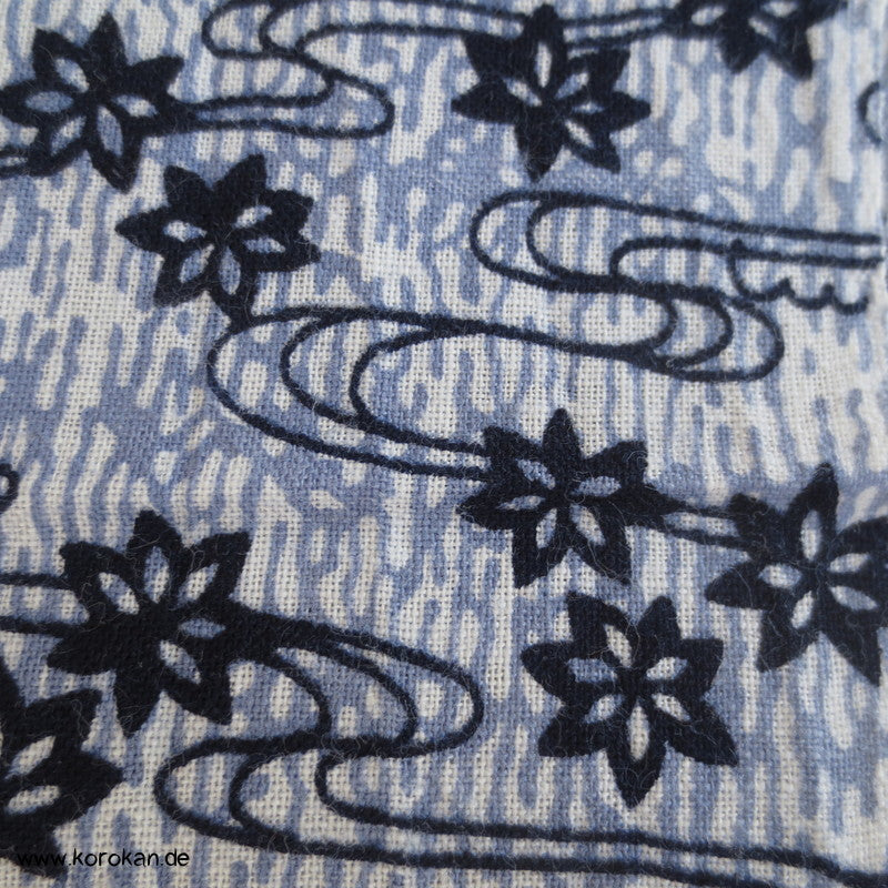 fließendes Wasser - Ahornblätter Yukata Kimono Baumwolle