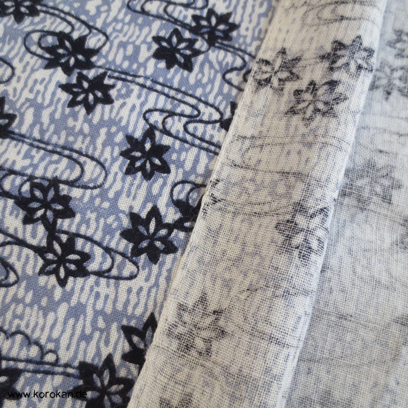 fließendes Wasser - Ahornblätter Yukata Kimono Baumwolle