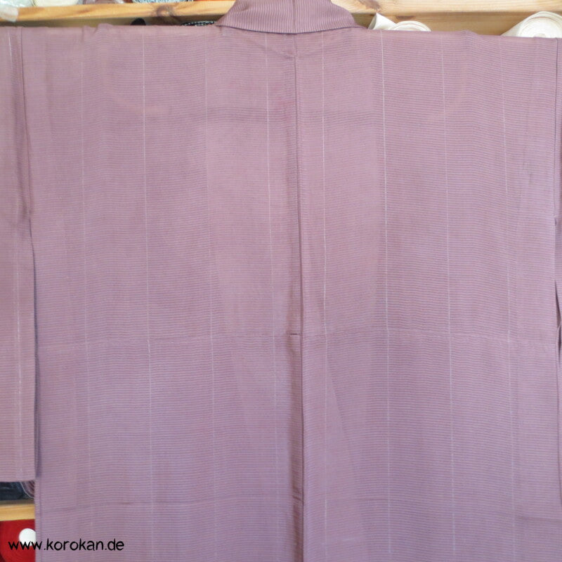 antiker Hitoe - Kimono aus weichem Rho mit feinen Silberstreifen