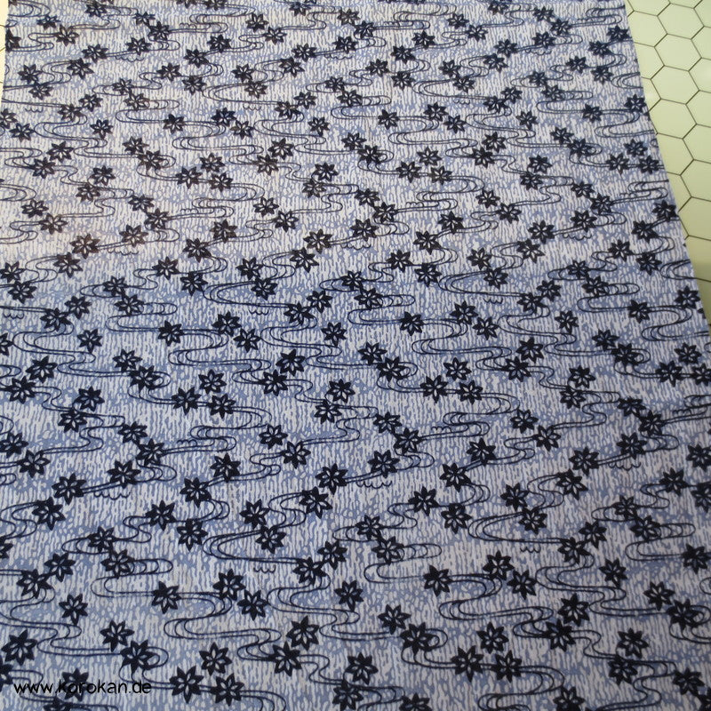 fließendes Wasser - Ahornblätter Yukata Kimono Baumwolle